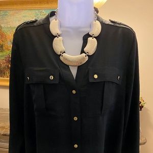 HEIDI KLUM NECKLACE W/PENDANT EXTENDER (SILVER TONE)